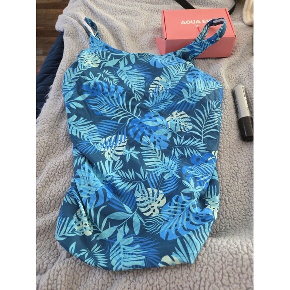 *NEW* Womens Aqua Eve Tankini Top ~ Swimwear ~Top Only ~ Tummy Control ~ L SWIM - Picture 7 of 9